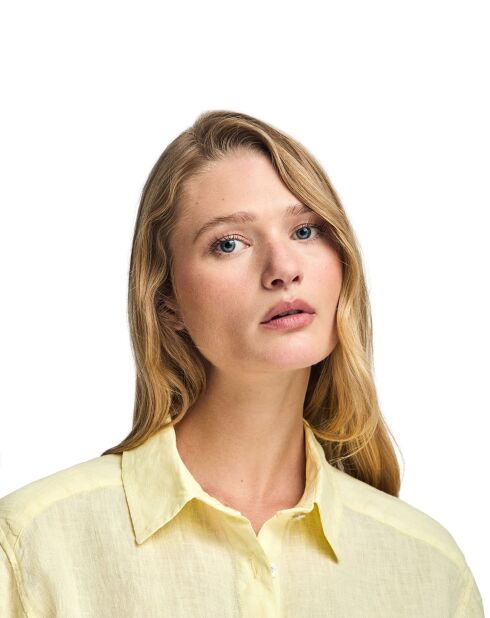 Chemise 100% Lin Pc Monogram jaune clair