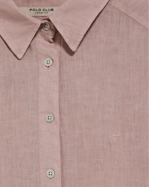 Chemise 100% Lin Pc Monogram rose