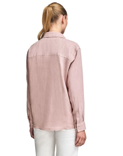 L-S Romain taupe roze hemd