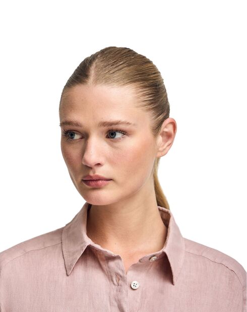 Chemise 100% Lin Pc Monogram rose