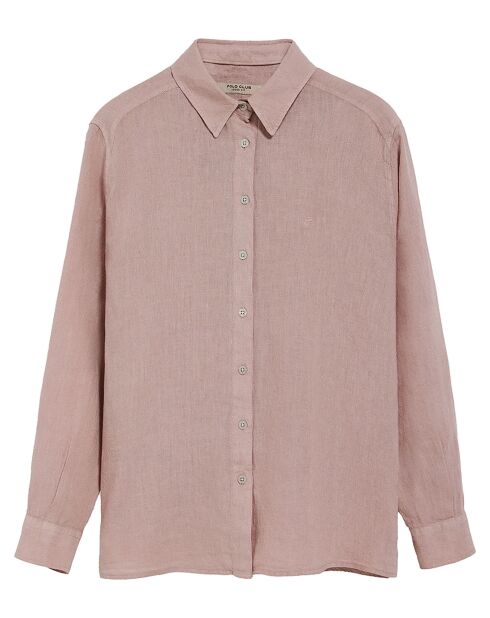 L-S Romain taupe roze hemd