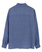 Chemise 100% Lin Pc Monogram bleu royal