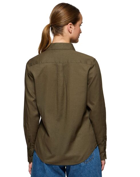 Chemise en Lin mélangé Rigby Go vert foncé