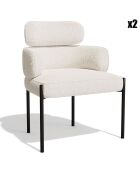 2 Chaises Lara Bouclette crème - 60x57x79 cm