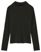Polo manches longues Block Rubber Pia noir