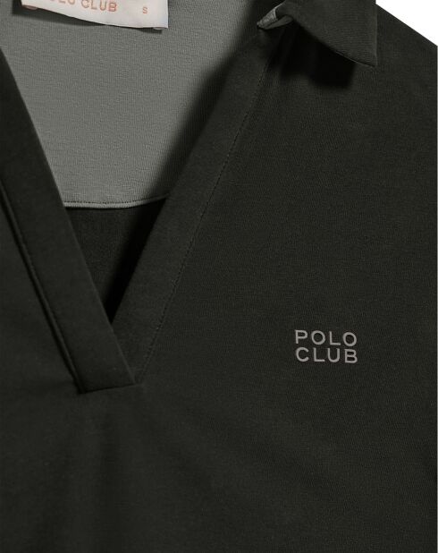 Polo manches longues Block Rubber Pia noir