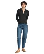 Polo manches longues Block Rubber Pia noir