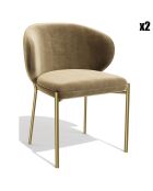 2 Chaises Luca Velours beiges - 56x60x79 cm