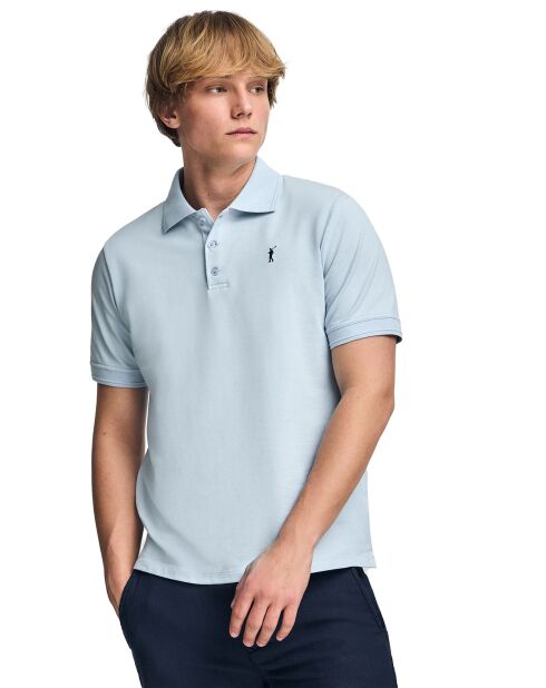 Rigby Go blaues Kurzarm-Poloshirt
