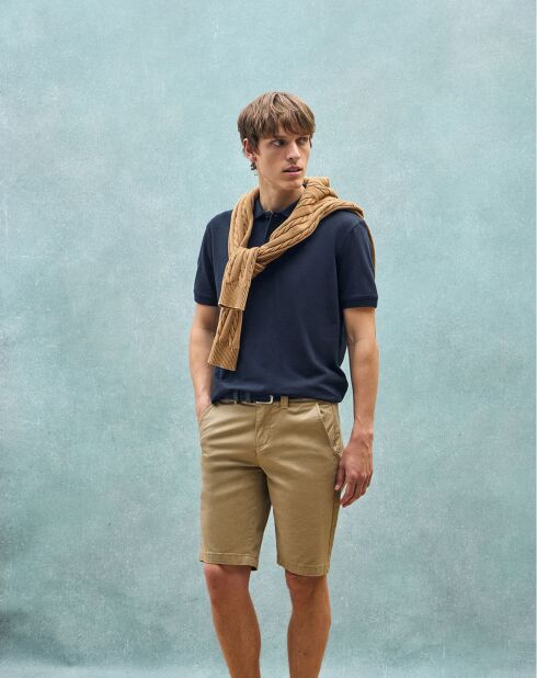 Polo manches courtes Pc Monogram bleu marine