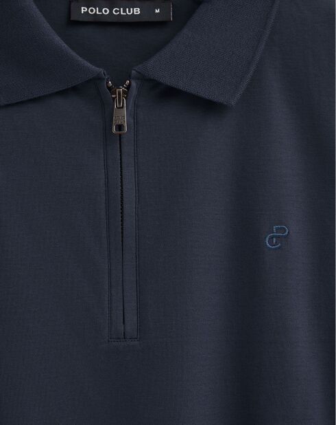 Polo manches courtes Esko Zipper bleu marine