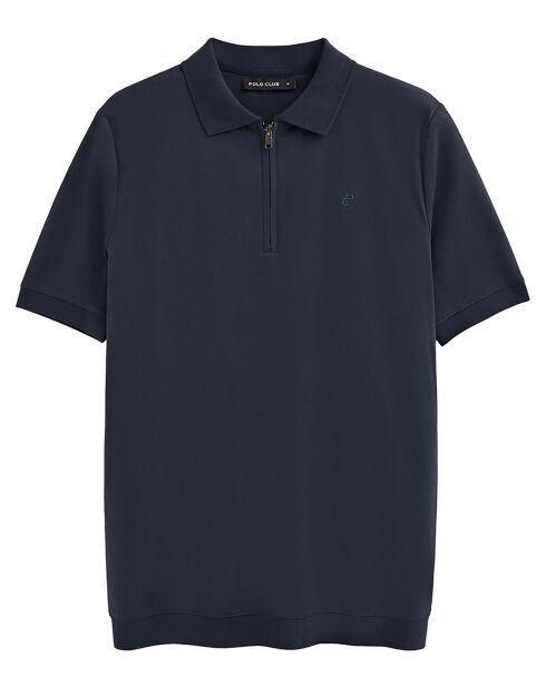 Polo manches courtes Esko Zipper bleu marine