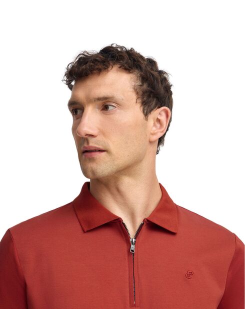 Polo manches courtes Esko Zipper brique