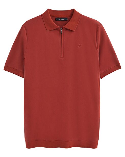 Polo manches courtes Esko Zipper brique