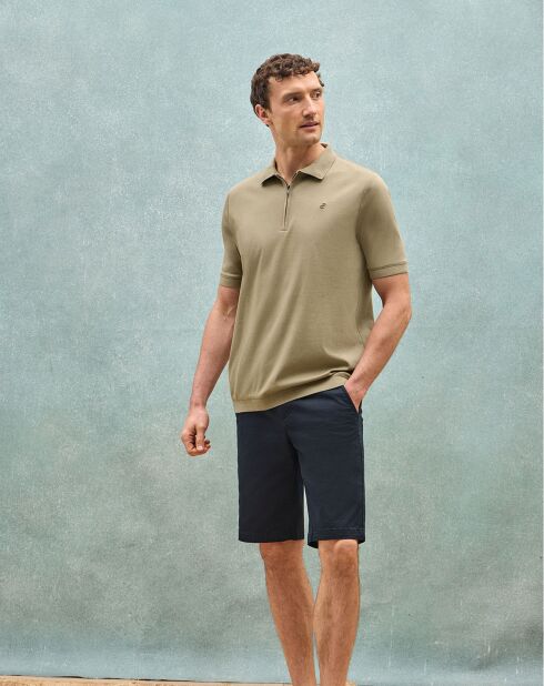 Polo manches courtes Esko Zipper vert sauge