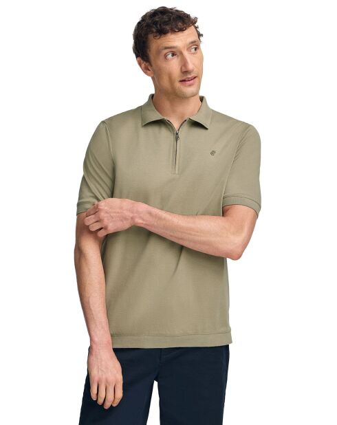 Polo manches courtes Esko Zipper vert sauge