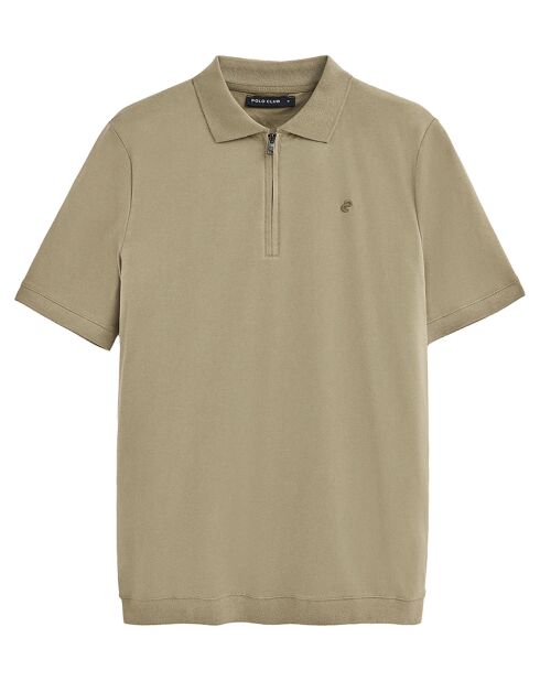 Polo manches courtes Esko Zipper vert sauge