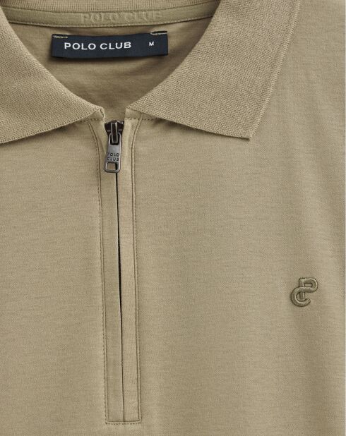 Polo manches courtes Esko Zipper vert sauge