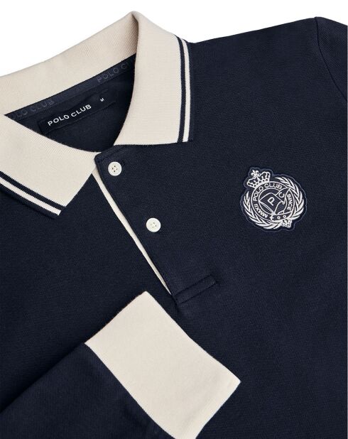 Polo manches longues Anchor  bleu marine