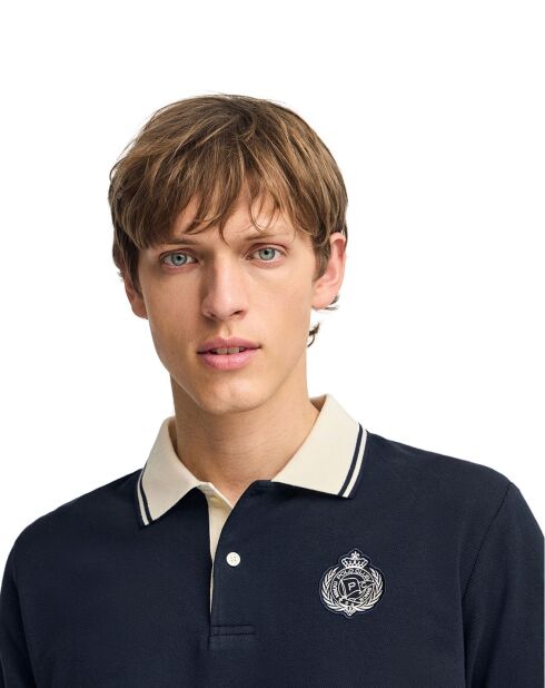 Polo manches longues Anchor  bleu marine