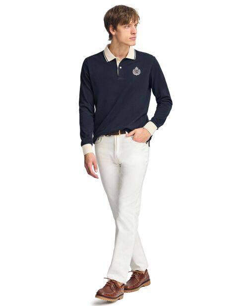 Polo manches longues Anchor  bleu marine
