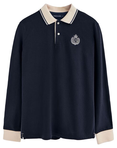 Polo manches longues Anchor  bleu marine
