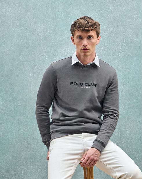 Sweat Est Minimal Title Rubber Ft gris foncé