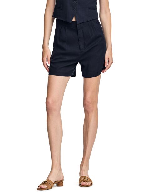 Pantalones cortos Soller en mezcla de lino azul marino