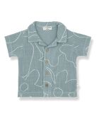 Chemise Fiorenzo Fleurie bleu vert