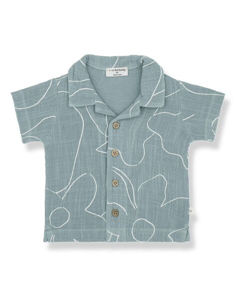 Chemise Fiorenzo Fleurie bleu vert