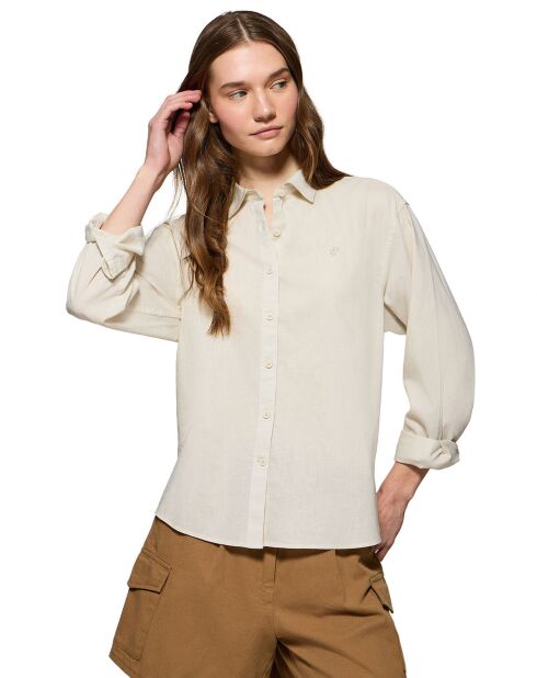 Chemise en Lin mélangé Pc Monogram beige