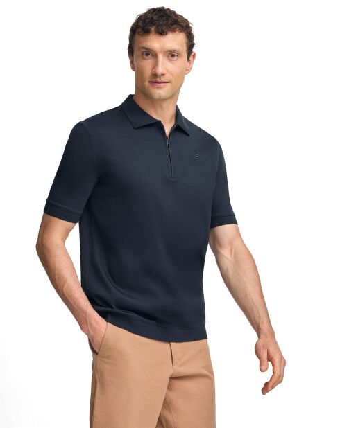 Polo manches courtes Esko Zipper bleu marine