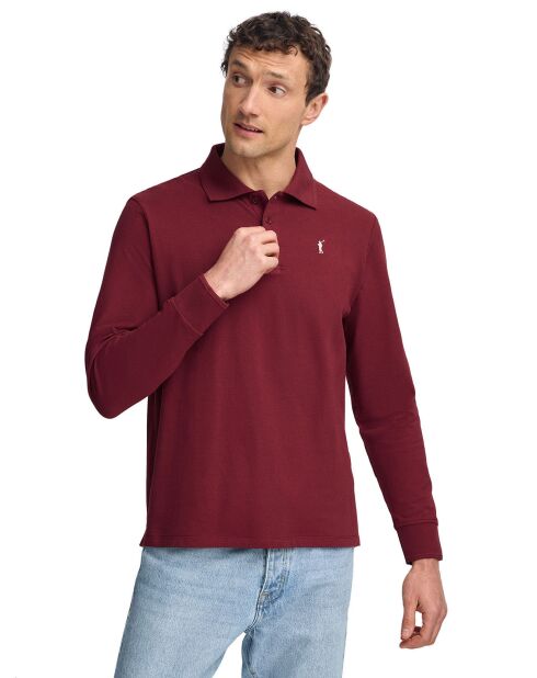 Polo manches longues Rigby Go grenat