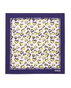 Foulard Coeurs Léopard bleu/jaune