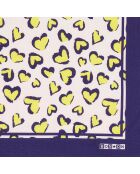 Foulard Coeurs Léopard bleu/jaune