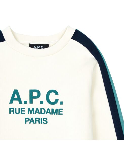 Sweat Jani Coton Bio Ecru vert