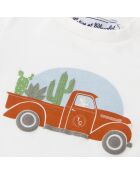 T-Shirt Road Trip blanc/rouille