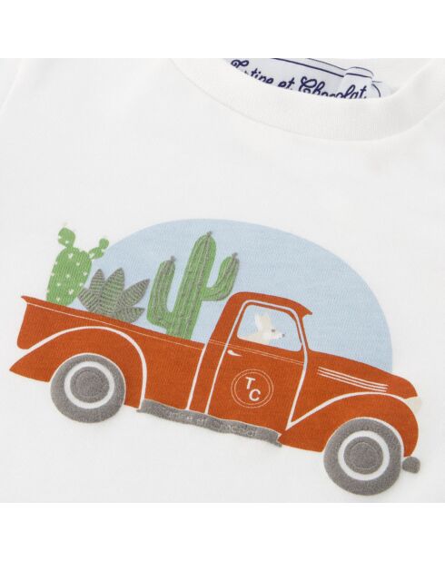 T-Shirt Road Trip blanc/rouille