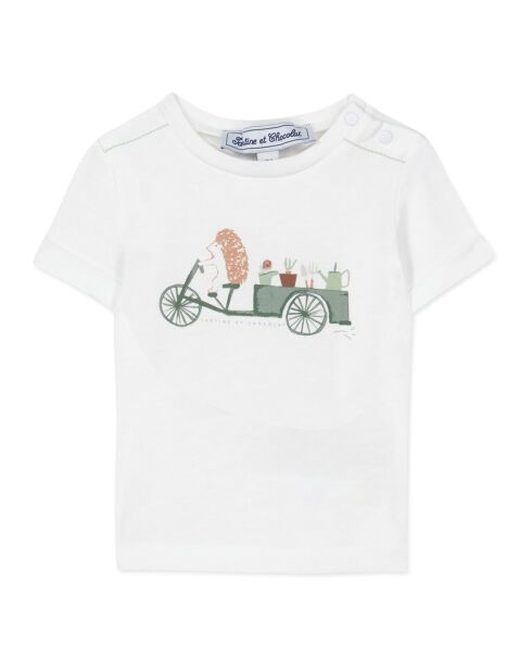 T-Shirt Jardin Secret banc/vert