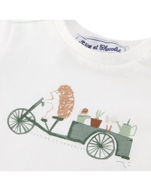T-Shirt Jardin Secret banc/vert