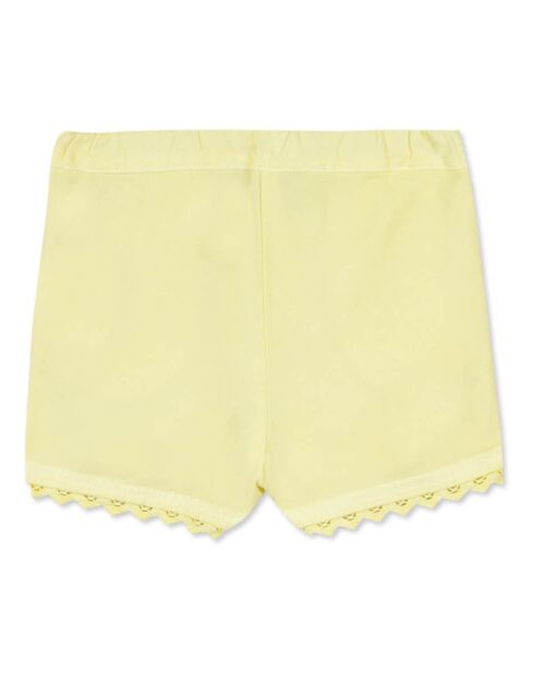 Short Broderie jaune pâle