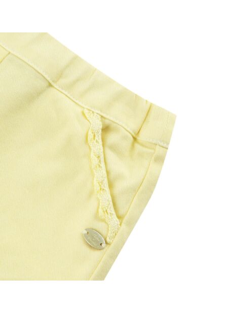 Short Broderie jaune pâle