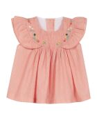 Blouse Rayée Brodée rouge