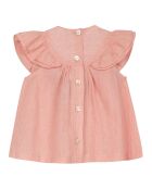 Blouse Rayée Brodée rouge