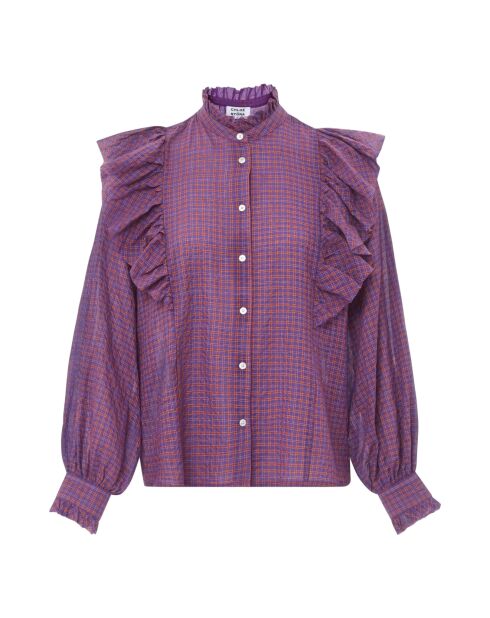 Blouse Albi Vichy Voile de Coton violette