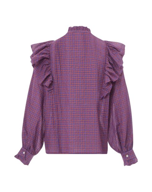 Albi Vichy Bluse aus Baumwollvoile, lila