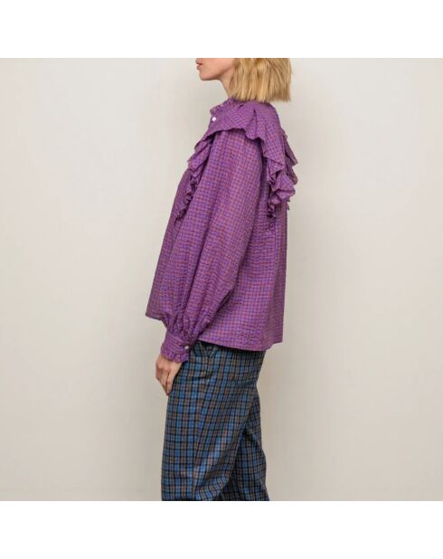 Blouse Albi Vichy Voile de Coton violette
