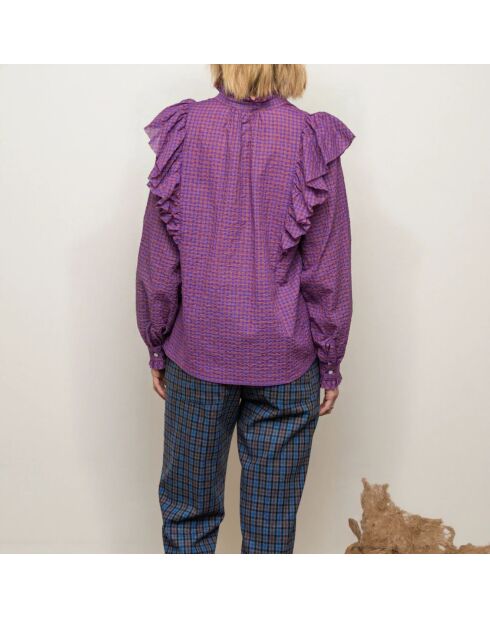 Albi Vichy Bluse aus Baumwollvoile, lila