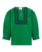 Blouse Coquine Broderies Coton Bio verte