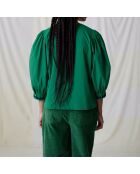 Blouse Coquine Broderies Coton Bio verte